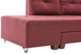 Sofá-Cama de Canto Manama – Vermelho Claret – 280x85x206 cm