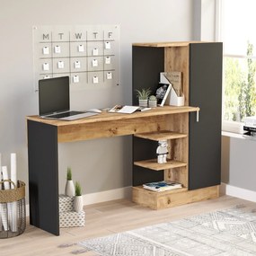 Secretária CT2 – Atlantic Pine Black – 152,3x120x40 cm