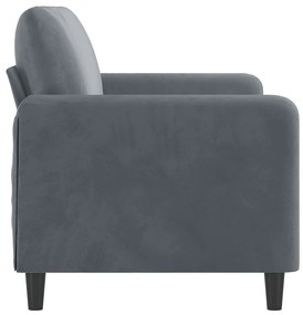 Sofá de 2 lugares 140 cm veludo cinza-escuro