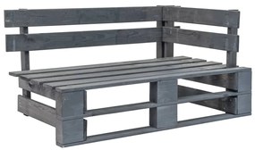 vidaXL Banco de canto em paletes para jardim madeira cinzento