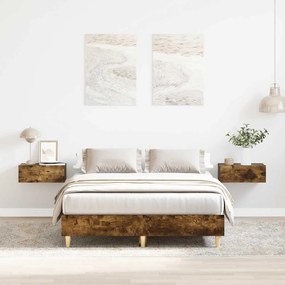 vidaXL Estrutura de cama sem colchão 120x190 cm carvalho fumado