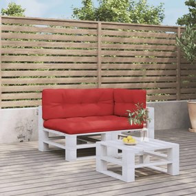 vidaXL Almofadões de paletes 3 pcs tecido vermelho