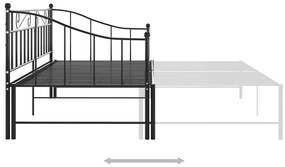 Estrutura sofá-cama de puxar 90x200 cm metal preto