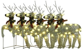 Renas de Natal 6 pcs 120 luzes LED dourado