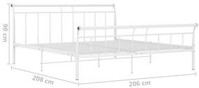 Estrutura de cama 200x200 cm metal branco