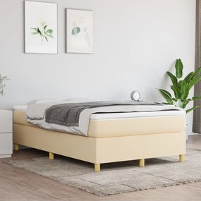 3120950 vidaXL Estrutura de cama 120x200 cm tecido cor creme