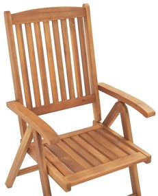 Conjunto de 6 cadeiras de jardim em madeira castanha clara JAVA Beliani