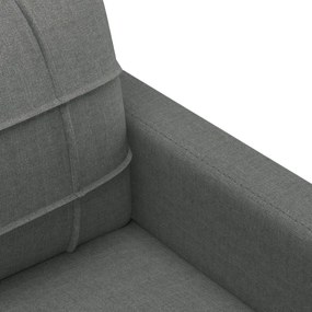 3 pcs conjunto de sofás com almofadões tecido cinzento-escuro
