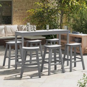 vidaXL Conjunto com 6 Banquetas Cinza Claro em HDPE