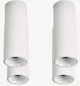 Pack De 4 Apliques De Teto Led De Superfície Redondos Ø7,2 Cm Para Exterior Em Alumínio Orelva Branco & Branco 3000k & 8 W & 23º - Sklum