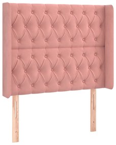 Cama box spring c/ colchão/LED 90x190 cm veludo rosa