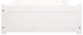 Cama para cães 95,5x65,5x28 cm madeira de pinho maciça branco