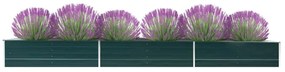 vidaXL Canteiro elevado de jardim aço galvanizado 480x80x45cm verde