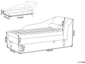 Chaise-longue à direita com arrumação em pele sintética creme PESSAC II Beliani