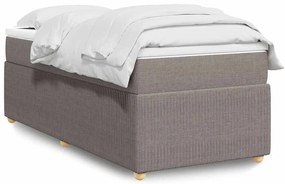 Cama com molas/colchão 100x200 cm tecido cinza-acastanhado