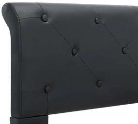Estrutura de cama 140x200 cm couro artificial preto