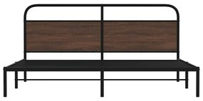 Estrutura cama sem colchão 180x200 cm metal carvalho castanho
