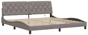 Estrutura de cama com LED sem colchão 200x200 cm tecido