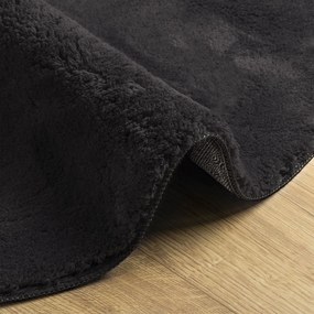 Rug "HUARTE" de Pile Curto, Macio e Lavável Preto 120x170 cm