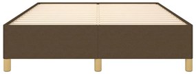 Estrutura de cama sem colchão 140x190 cm tecido castanho-escuro