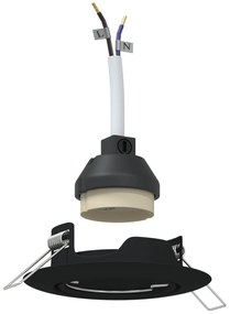 Luminárias Embutidas 12 pcs Redondas GU10 Pretas Ø90 mm em Aço