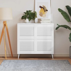 vidaXL Portas de armário 4 pcs design de persiana pinho maciço branco