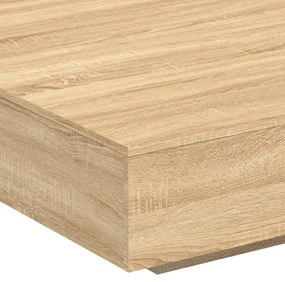 Mesa de centro 100x100x31 cm derivados madeira carvalho sonoma