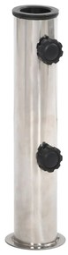 Base de guarda-sol para poste de Ø38/48 mm aço inox. prateado