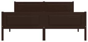 Estrutura de cama 140x200 cm pinho maciço castanho-escuro