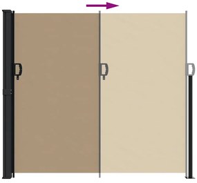 Toldo lateral retrátil 180x300 cm cinzento-acastanhado