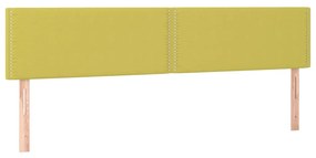 Cama box spring c/ colchão e LED 200x200 cm tecido verde