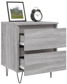 Mesa de cabeceira 40x35x50 cm derivados de madeira cinza sonoma