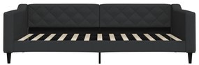 Sofá-cama com colchão 100x200 cm tecido preto