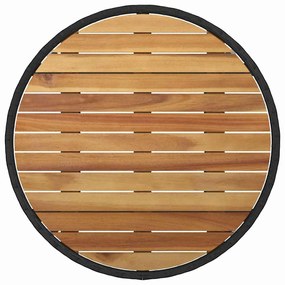 Conjunto de Jantar de 3 Peças Preto Rattan Sintético