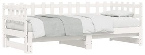 Sofá-cama de puxar 2x(80x200) cm pinho maciço branco