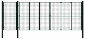 vidaXL Portão de Cerca com bloqueio Verde 175 cm Aço
