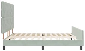 Cama vidaXL Cinza Claro 180x200 cm Veludo