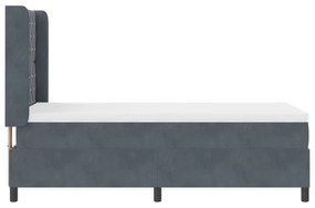 Cama Box Spring com Colchão Cinza Escuro 90x200 cm em Veludo