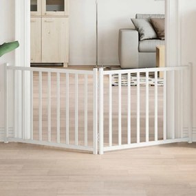 vidaXL Portão p/ cães dobrável 2 painéis 160 cm abeto maciço branco