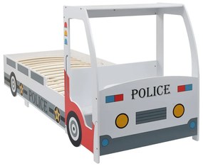Cama carro da policia para crianças com secretária 90x200 cm