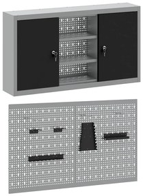 Conjunto de Armário de Ferramentas e Painel de Ferramentas VidaXL 3 Pe