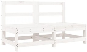 6 pcs conjunto lounge de jardim pinho maciço branco