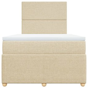 Cama boxspring com colchão 120x190 cm tecido cor creme