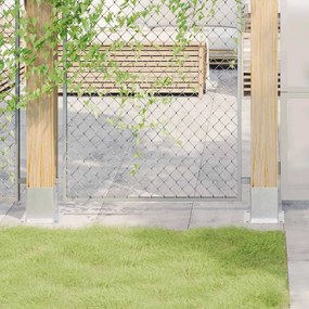 vidaXL Bases de poste quadradas 4 pcs prata 121x121mm aço galvanizado