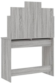 Toucador com espelho 96x39x142 cm cor cinzento sonoma