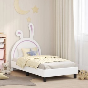 vidaXL Estrutura de Cama Infantil com Cabeceira Branco 80 x 160 cm PU
