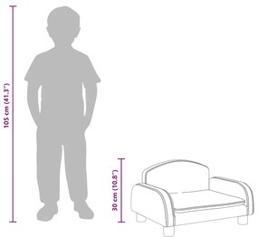 Sofá infantil 50x40x30 cm couro artificial cor creme