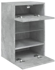 Móvel de parede p/ TV c/ luzes LED 40x30x60,5 cm cinza cimento