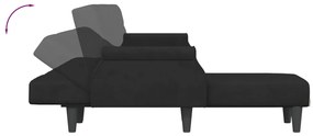 Sofá-cama em forma de L 271x140x70 cm veludo preto