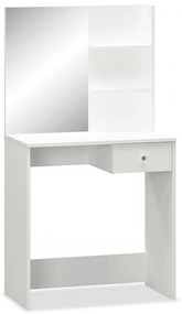 Toucador Clarici com Espelho e 2 Prateleiras - Branco - Design Retro